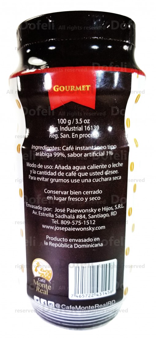 Monte Real Dominican Instantaneous Powder Coffee